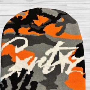 Black Orange and Grey Camo Corteiz Beanie | Never Worn | Ask questions!